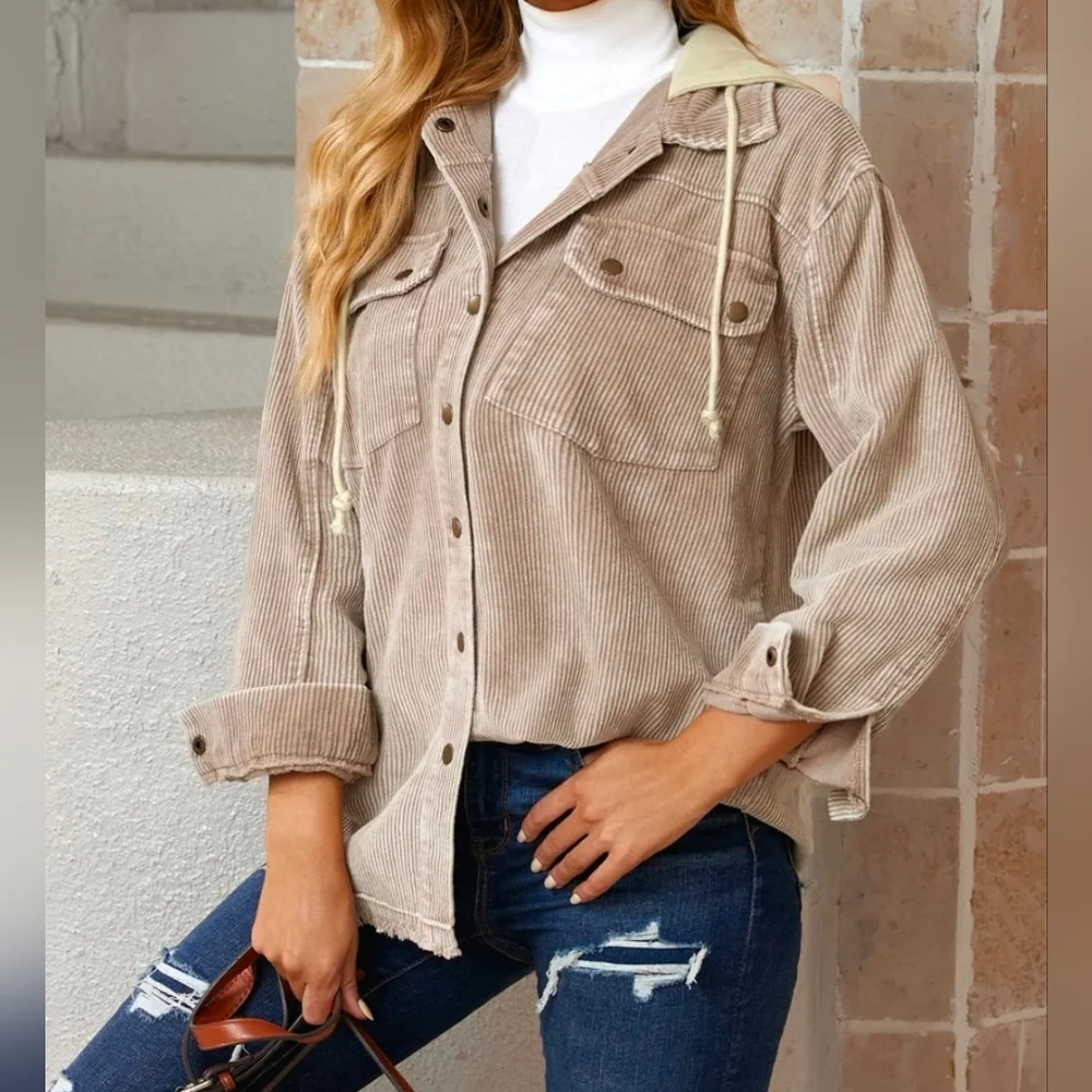 Casual Corduroy Jacket By Alaska Chicks, Size 2XL